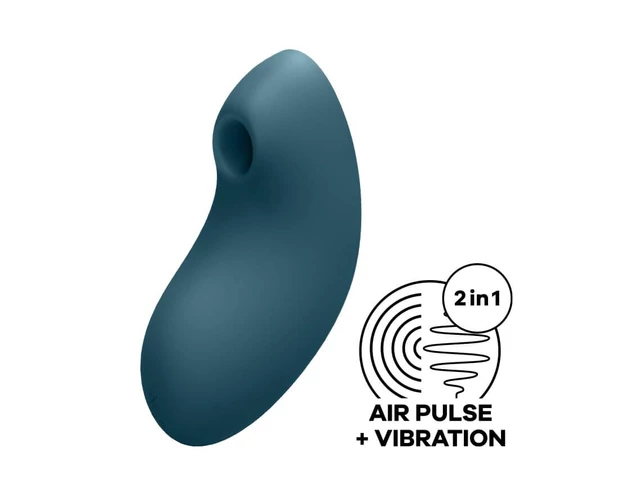 Satisfyer Vulva Lover 2 - akkus léghullámos csikló vibrátor (kék)