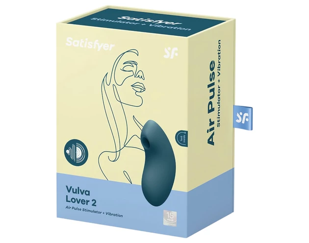Satisfyer Vulva Lover 2 - akkus léghullámos csikló vibrátor (kék)