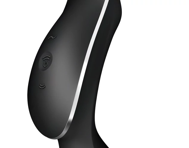 Satisfyer Curvy Trinity 2 - léghullámos 2in1 vibrátor (fekete)