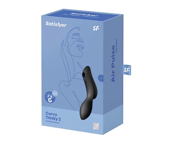 Satisfyer Curvy Trinity 2 - léghullámos 2in1 vibrátor (fekete)