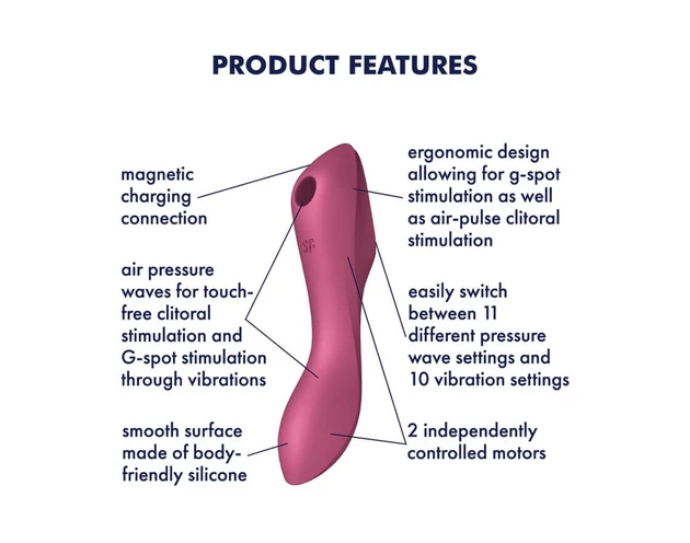Satisfyer Curvy Trinity 3 - léghullámos 2in1 vibrátor (piros)