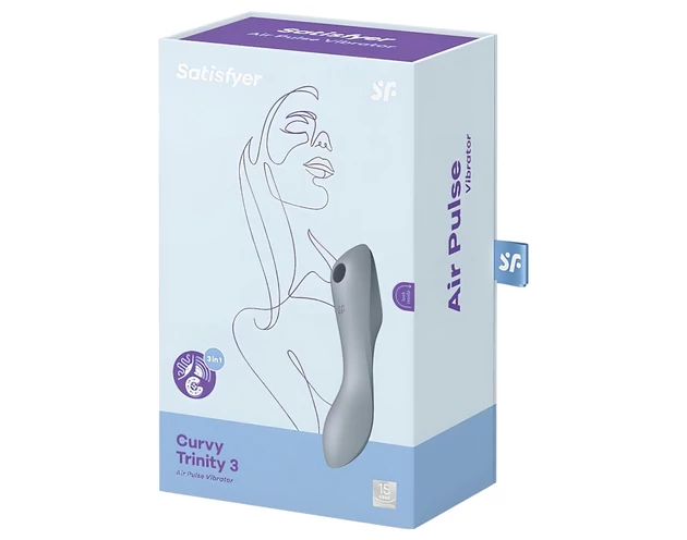 Satisfyer Curvy Trinity 3 - léghullámos 2in1 vibrátor (szürke)