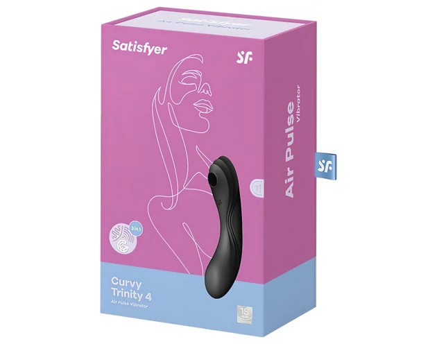 Satisfyer Curvy Trinity 4 - léghullámos 2in1 vibrátor (fekete)