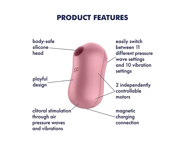 Satisfyer Cotton Candy - léghullámos csikló vibrátor (korall)