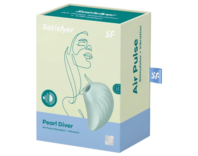 Satisfyer Pearl Diver - léghullámos csikló vibrátor (menta)