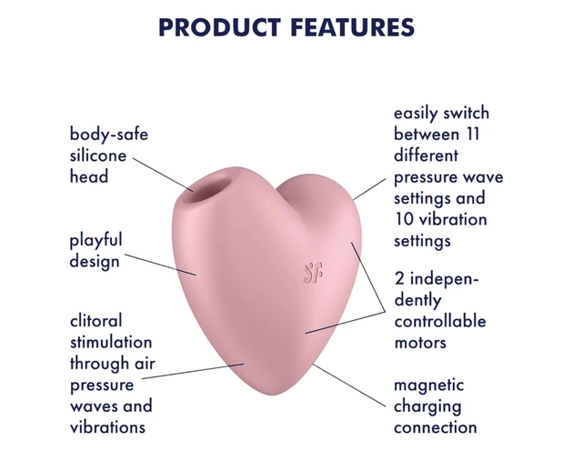 Satisfyer Cutie Heart - akkus léghullámos csikló vibrátor (pink)