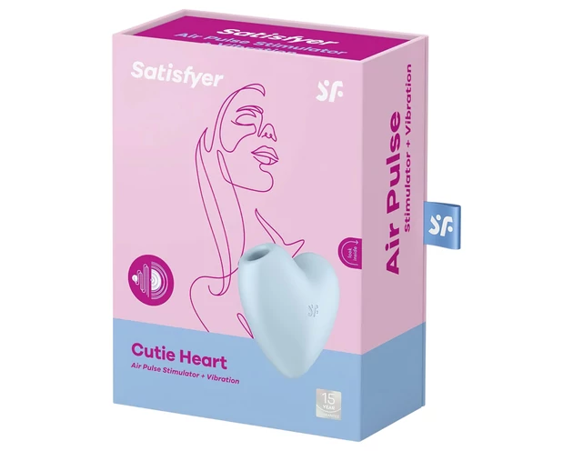 Satisfyer Cutie Heart - akkus léghullámos csikló vibrátor (kék)