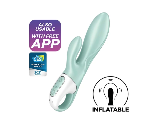 Satisfyer Air Pump Bunny 5 - okos pumpálható vibrátor (menta)