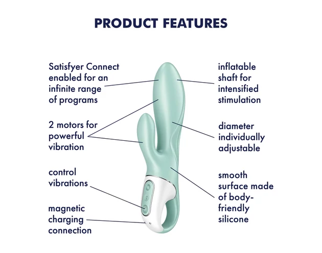 Satisfyer Air Pump Bunny 5 - okos pumpálható vibrátor (menta)