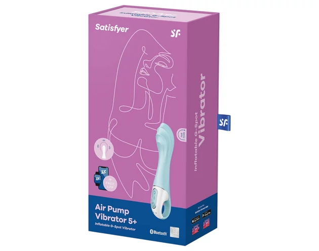 Satisfyer Air Pump Vibrator 5 - okos pumpálható vibrátor (kék)
