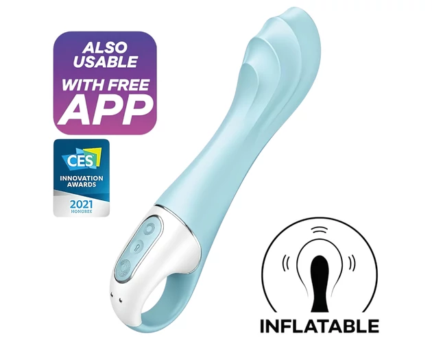 Satisfyer Air Pump Vibrator 5 - okos pumpálható vibrátor (kék)