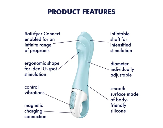 Satisfyer Air Pump Vibrator 5 - okos pumpálható vibrátor (kék)