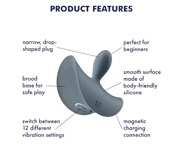 Satisfyer Booty Absolute Beginners 2 - anál vibrátor (szürke)