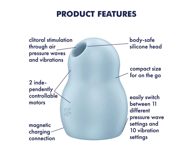 Satisfyer Pro To Go 1 - léghullámos csiklóizgató (kék)