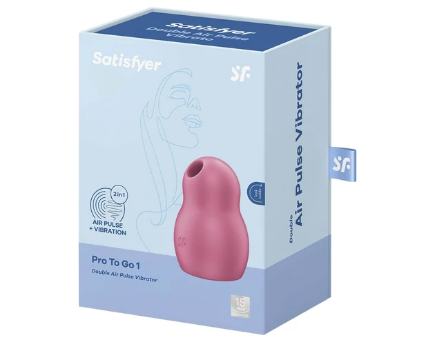 Satisfyer Pro To Go 1 - akkus, léghullámos csiklóizgató (piros)