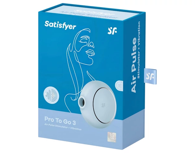 Satisfyer Pro To Go 3 - akkus, léghullámos csiklóizgató (kék)