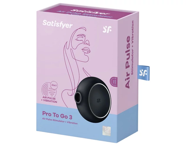 Satisfyer Pro To Go 3 - léghullámos csiklóizgató (fekete)