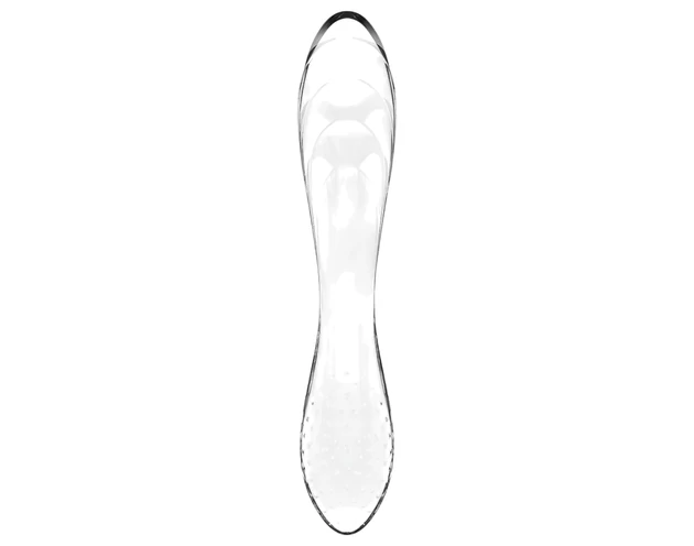 Satisfyer Dazzling Crystal 1 - kétvégű üveg dildó (átlátszó)