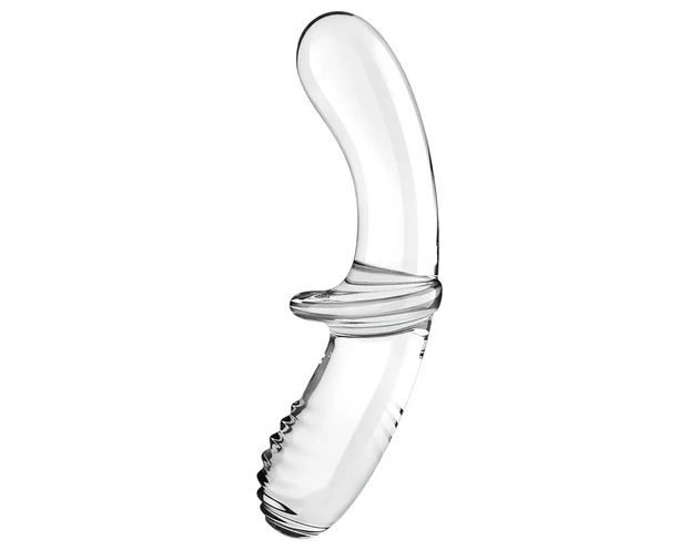 Satisfyer Double Crystal - kétvégű üveg dildó (átlátszó)