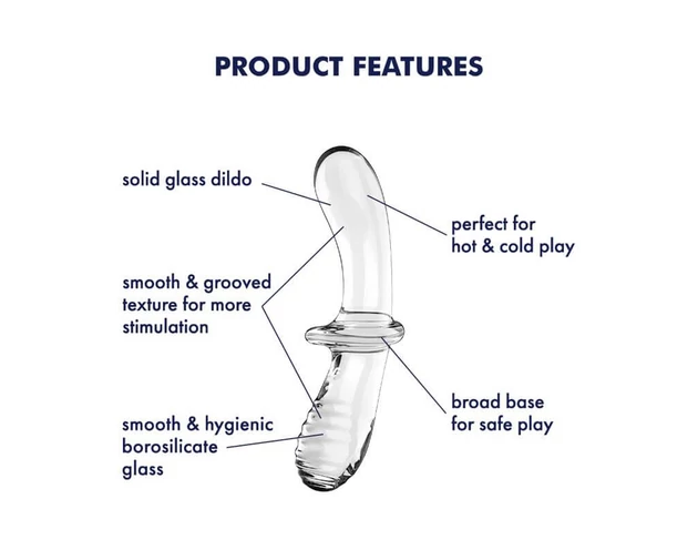 Satisfyer Double Crystal - kétvégű üveg dildó (átlátszó)