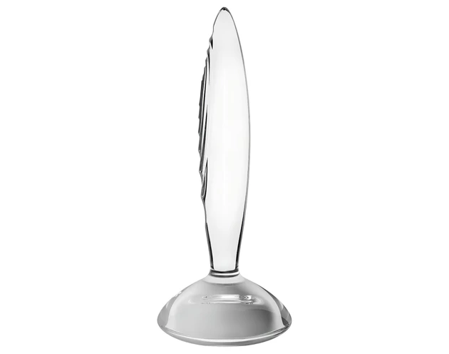Satisfyer Sparkling Crystal - bordázott üveg dildó (átlátszó)