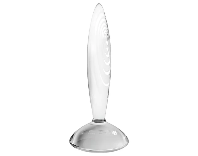 Satisfyer Sparkling Crystal - bordázott üveg dildó (átlátszó)