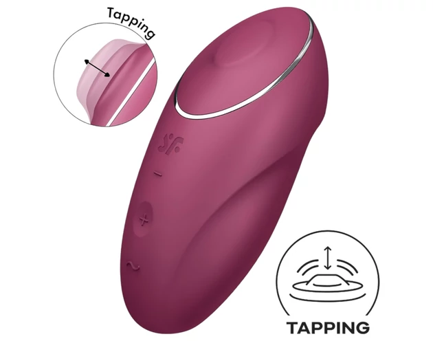 Satisfyer Tap & Climax 1 - 2in1 vibrátor és csiklóizgató (piros)
