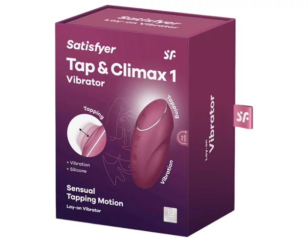 Satisfyer Tap & Climax 1 - 2in1 vibrátor és csiklóizgató (piros)