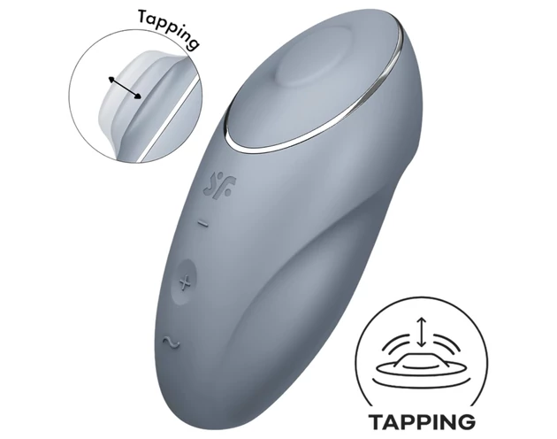 Satisfyer Tap & Climax 1 - 2in1 csikló vibrátor (szürke)