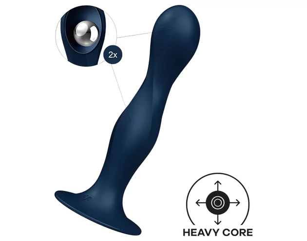 Satisfyer Double Ball-R - súlyozott dildó (kék)