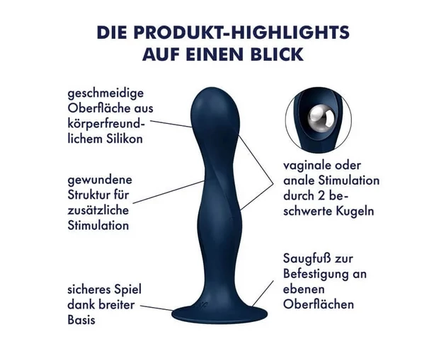 Satisfyer Double Ball-R - súlyozott dildó (kék)