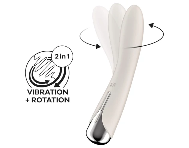Satisfyer Spinning Vibe 1 - forgó fejes G-pont vibrátor (bézs)