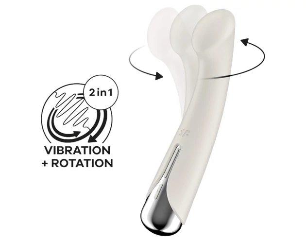 Satisfyer Spinning G-Spot 1 - forgó fejes G-pont vibrátor (bézs)