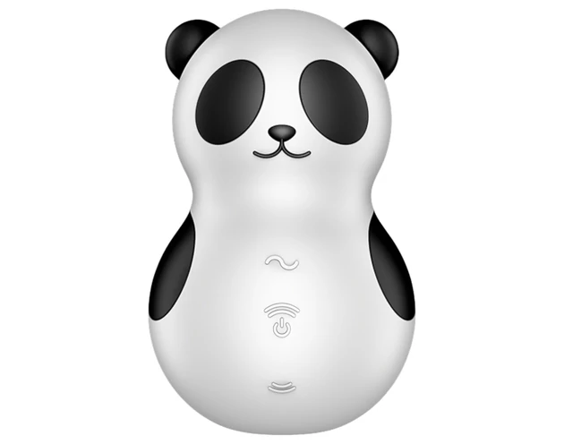 Satisfyer Pocket Panda - léghullámos csiklóizgató (fekete)
