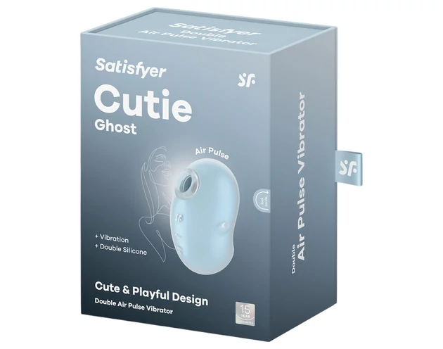 Satisfyer Cutie Ghost - akkus, léghullámos csiklóizgató (kék)