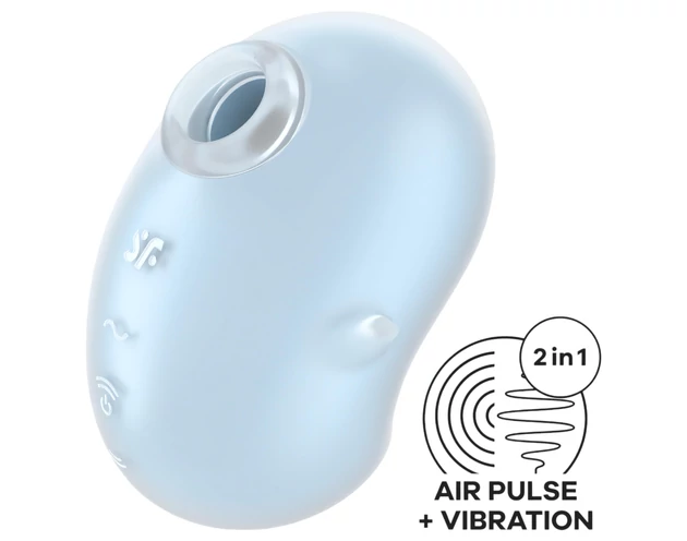 Satisfyer Cutie Ghost - akkus, léghullámos csiklóizgató (kék)