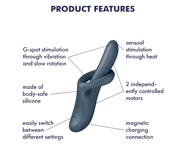 Satisfyer Heat Flex 4 - melegítő csiklókaros vibrátor (szürke)