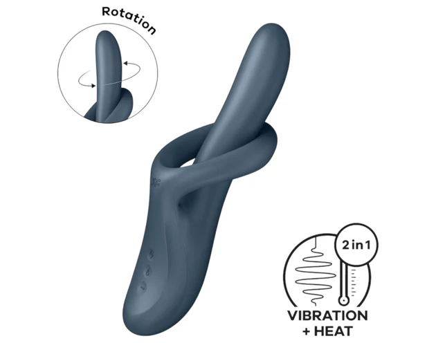 Satisfyer Heat Flex 4 - melegítő csiklókaros vibrátor (szürke)