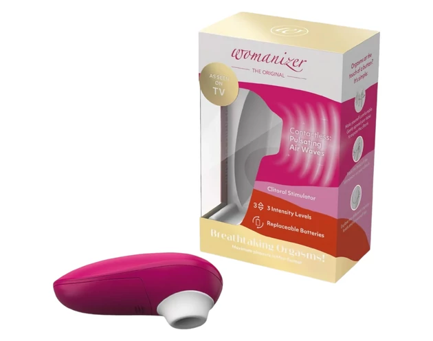 Womanizer Mini - léghullámos csiklóizgató (piros)