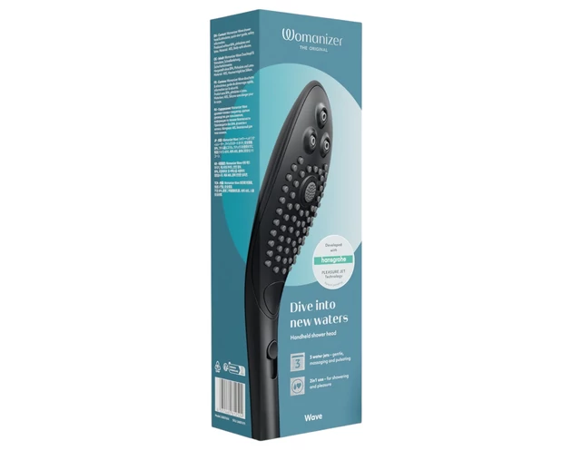 Womanizer Wave - masszírozó zuhanyfej (fekete)