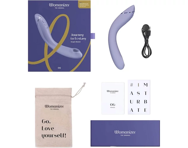 Womanizer OG - akkus, léghullámos 2in1 G-pont vibrátor (lila)