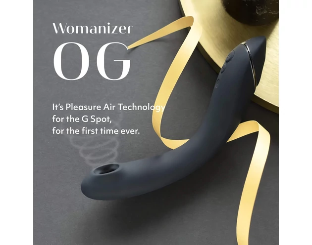 Womanizer OG - akkus, léghullámos 2in1 vibrátor (fekete)