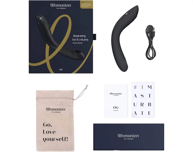 Womanizer OG - akkus, léghullámos 2in1 vibrátor (fekete)