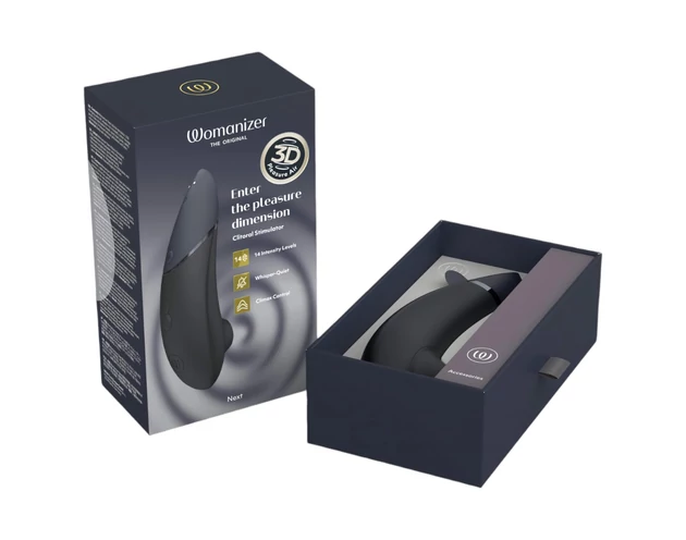 Womanizer Next - akkus, léghullámos csiklóizgató (fekete)