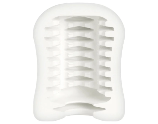 Mystim MasturbaTIN Ribbed Rita - lamellás maszturbátor (fehér)