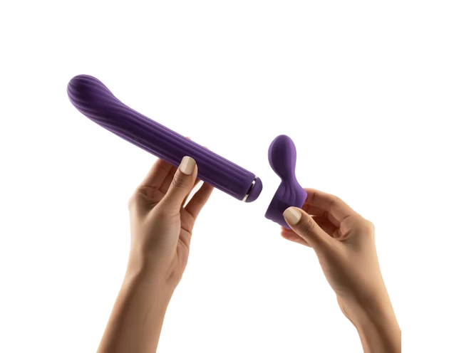 Magic Stick - vibrátor cseréléhető feltétekkel (lila)
