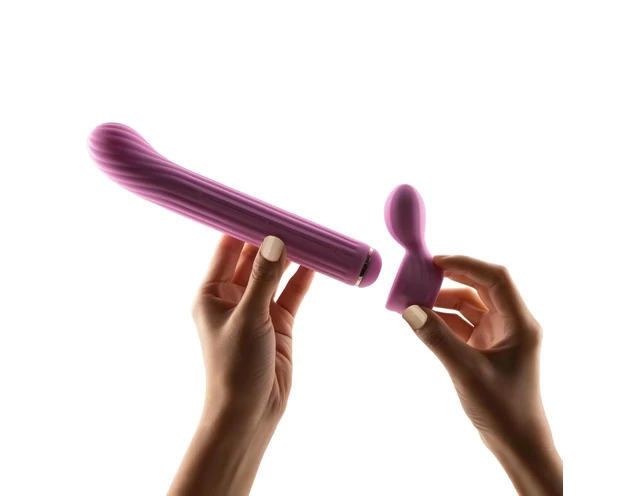 Magic Stick - vibrátor, cserélhető feltétekkel (pink)