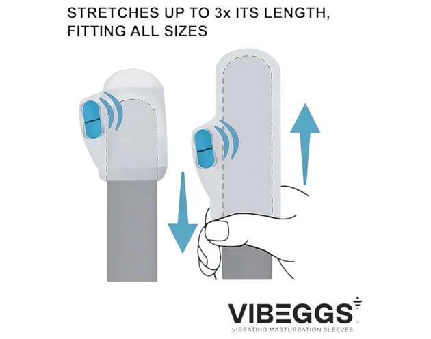 VIBEGGS Ribs Delight - vibrációs tojás maszturbátor (fehér)