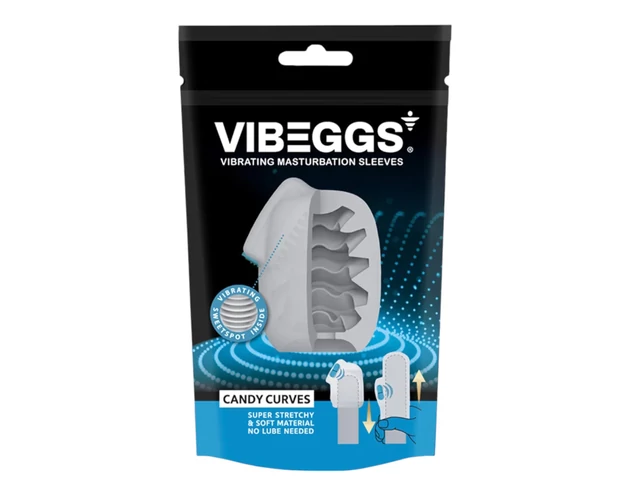 VIBEGGS Candy Curves - vibrációs tojás maszturbátor (fehér)