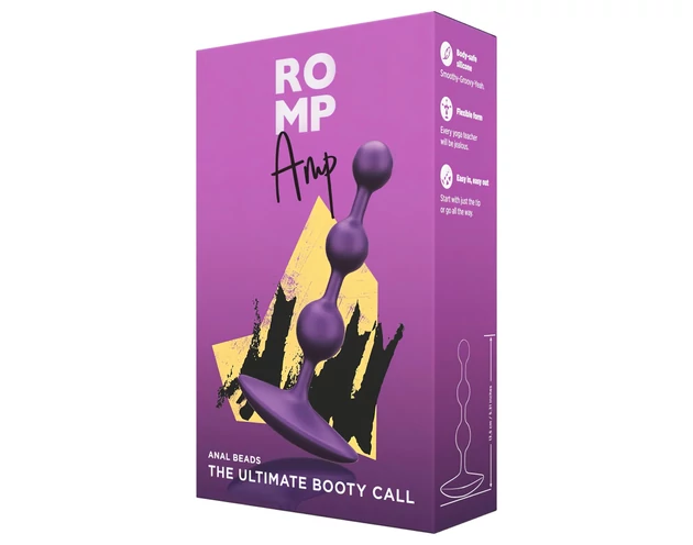 ROMP Amp - gyöngyös anál dildó (lila)